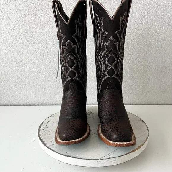 Lane SARATOGA Square Toe Cowboy Boots Dark Brown Western Cowgirl Mid Calf 6 - Picture 5 of 13